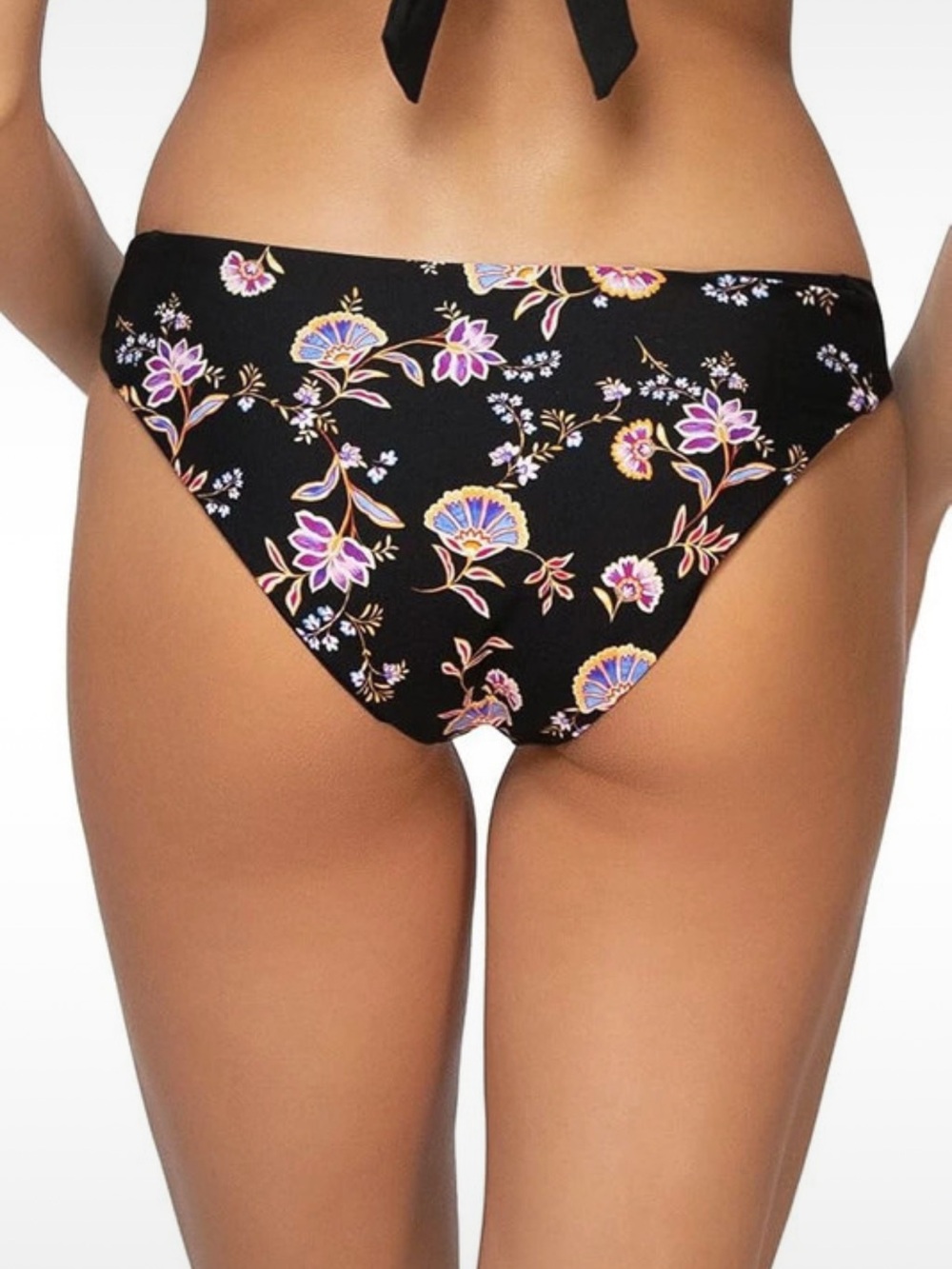 Moody Floral Low Rise Swim Bikini Bottoms Small
